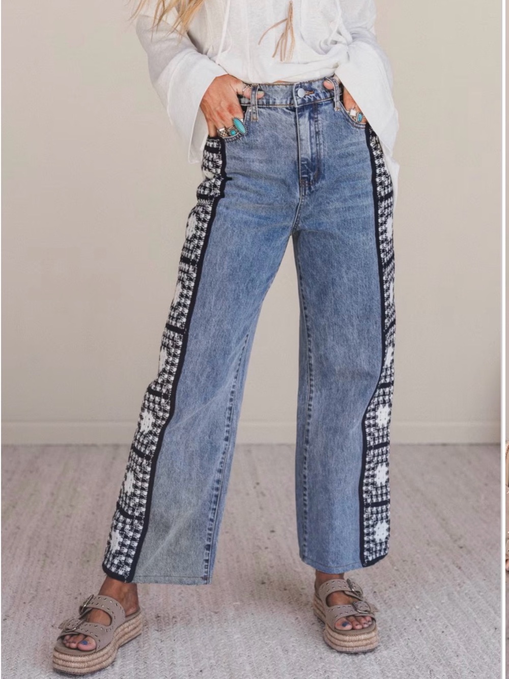 Blue B. Wild woven Crochet Jeans